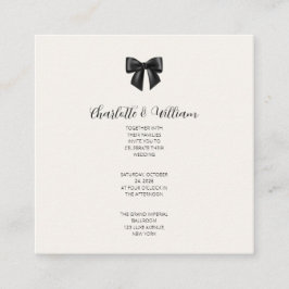 Tarjeta de Invitación de Boda con Lazo de Cinta Ne