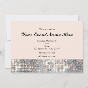 Tarjeta de Invitación de Boda con Lentejuelas Bril