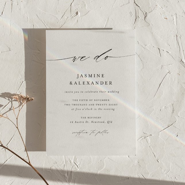 Tarjeta de Invitación de Boda con Letra Minimalist (Subido por el creador)