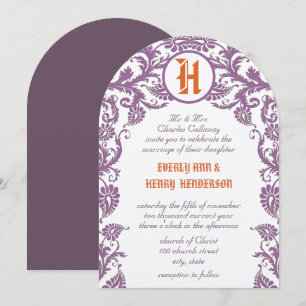 Tarjeta de Invitación de Boda con Monograma de Dam
