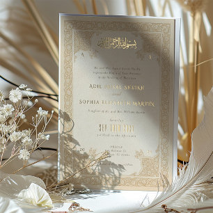 Tarjeta de Invitación de Boda con Motivo de Encaje