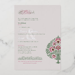 Tarjeta de Invitación de Boda con Motivo Floral Mo