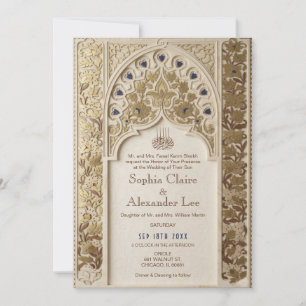 Tarjeta de Invitación de Boda con Motivo Islámico