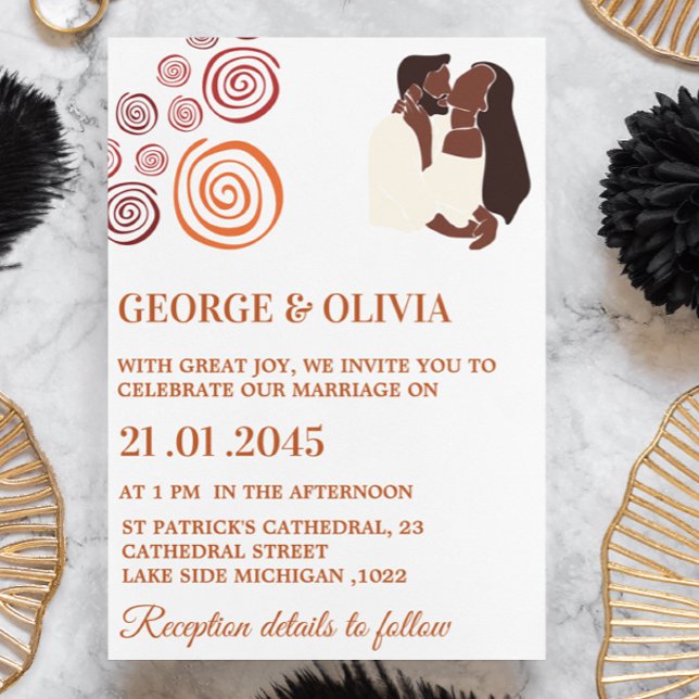 Tarjeta de Invitación de Boda con Patrón Abstracto (Subido por el creador)