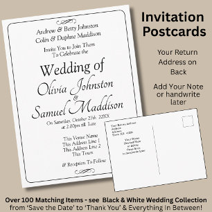 Tarjeta de invitación de boda con pergamino infini