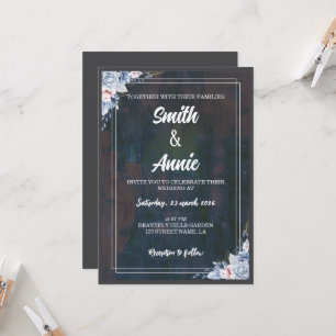Tarjeta de Invitación de Boda con Pintura Abstract