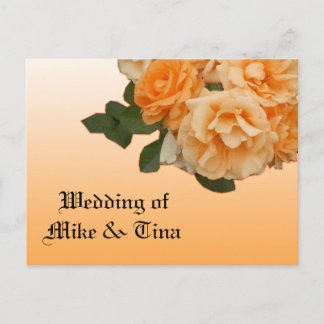 tarjeta de invitación de boda con rosa naranja
