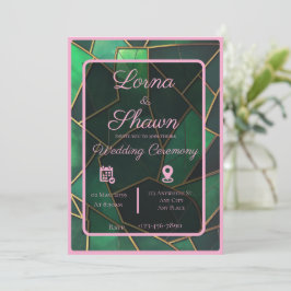 Tarjeta de Invitación de Boda con Superposición Ve