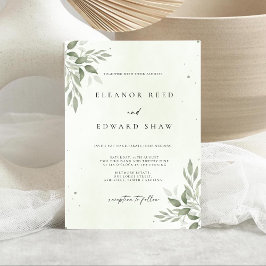 Tarjeta de Invitación de Boda con Verde de Salvia 