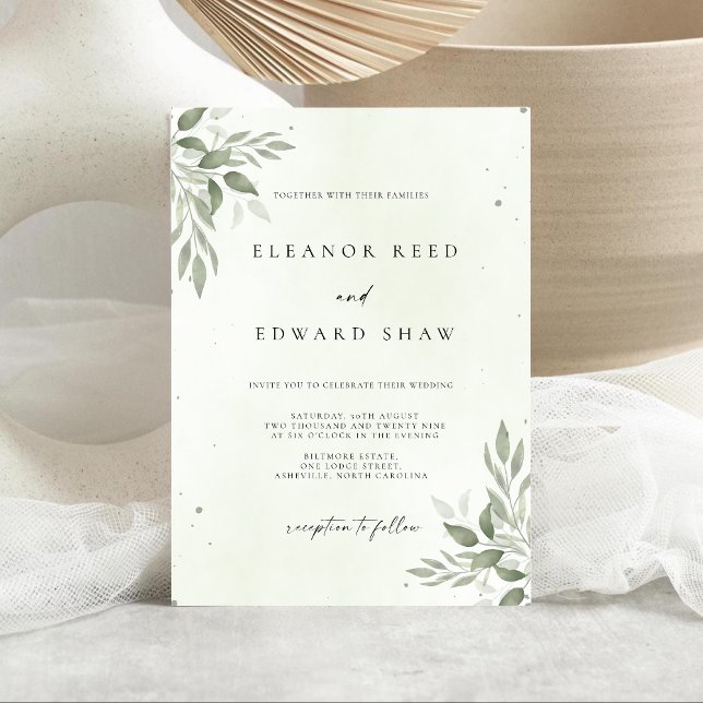 Tarjeta de Invitación de Boda con Verde de Salvia  (Subido por el creador)