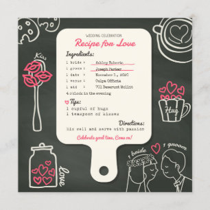 Tarjeta de invitación de boda creativa de pizarra 