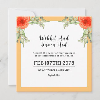 Tarjeta de invitación de boda cuadrada de Gatefold