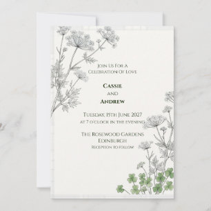 Tarjeta de Invitación de Boda Cuadros de Vaca Blan