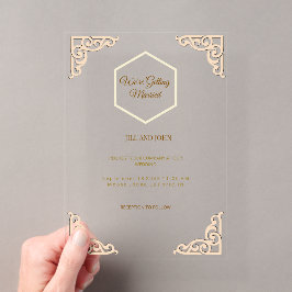 Tarjeta de invitación de boda de acrílico claro do