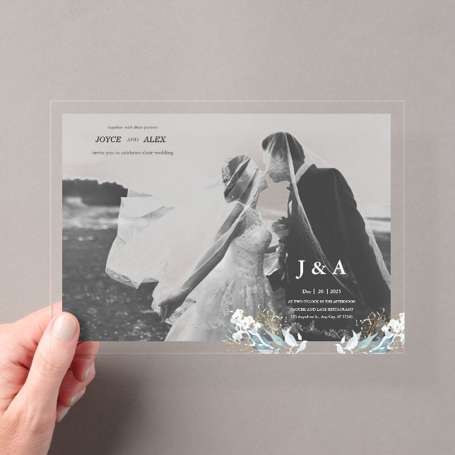 Tarjeta de Invitación de Boda de Acrílico Flickerm (Insitu (portátil))