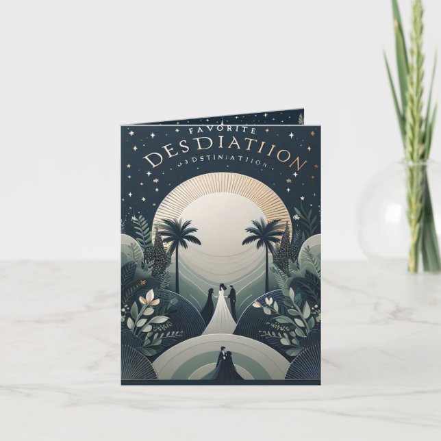 TARJETA DE INVITACIÓN DE BODA DE DESTINO (Anverso)