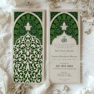 Tarjeta de Invitación de Boda de Encaje Islámico E