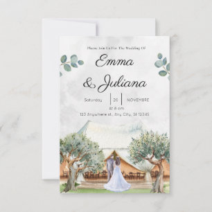 tarjeta de invitación de boda de escapada a la mon