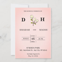 Tarjeta de invitación de boda de estilo vintage