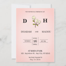 Tarjeta de invitación de boda de estilo vintage