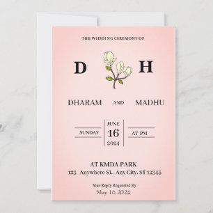 Tarjeta de invitación de boda de estilo vintage