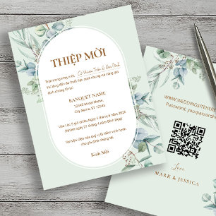 Tarjeta de Invitación de Boda de Eucalipto Vietnam