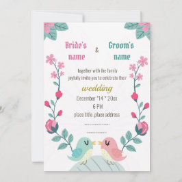 tarjeta de invitación de boda de flores de primave