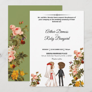 Tarjeta de invitación de boda de foto