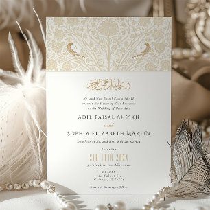 Tarjeta de invitación de boda de fusión victoriana