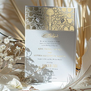 Tarjeta de invitación de boda de fusión victoriana