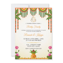 Tarjeta de invitación de boda de Kalyanam del sur