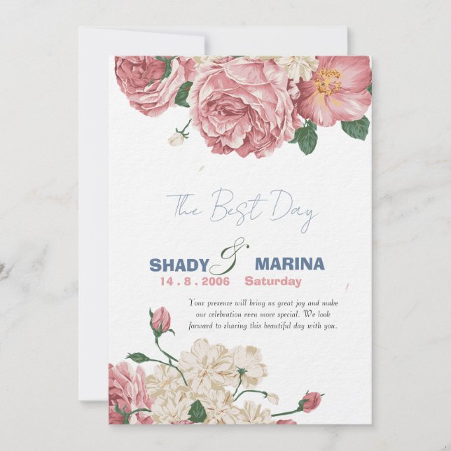 Tarjeta de Invitación de Boda de Lujo (Anverso)