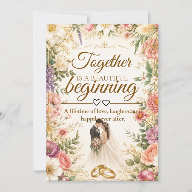 Tarjeta de invitación de boda de lujo editable (Anverso)