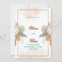 Tarjeta de Invitación de Boda de Lujo Elegante