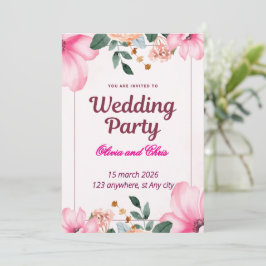 Tarjeta de Invitación de Boda de Lujo Elegante