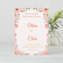 Tarjeta de Invitación de Boda de Lujo Elegante