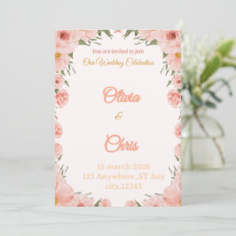 Tarjeta de Invitación de Boda de Lujo Elegante