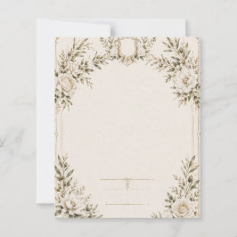 Tarjeta de Invitación de Boda de Marfil Elegante c