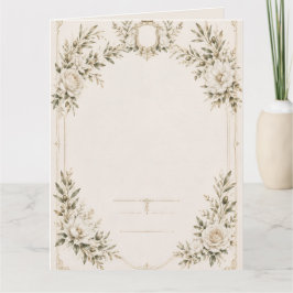 Tarjeta de Invitación de Boda de Marfil Elegante c