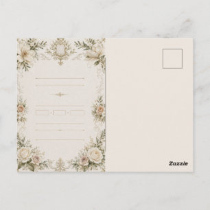 Tarjeta de Invitación de Boda de Marfil Elegante c