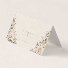 Tarjeta de Invitación de Boda de Marfil Elegante c