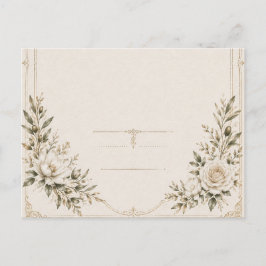 Tarjeta de Invitación de Boda de Marfil Elegante c