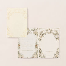 Tarjeta de Invitación de Boda de Marfil Elegante c