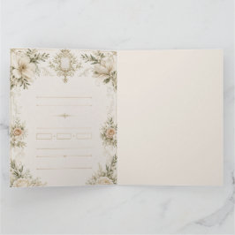 Tarjeta de Invitación de Boda de Marfil Elegante c