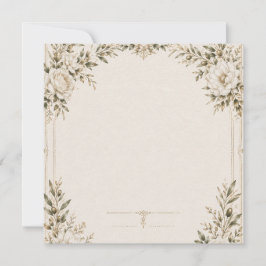 Tarjeta de Invitación de Boda de Marfil Elegante c