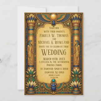 Tarjeta de Invitación de Boda de Oro Elegante del