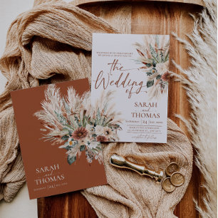 Tarjeta de invitación de boda de otoño rústico Ter