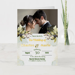 Tarjeta de Invitación de Boda de Papel de Aluminio