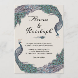TARJETA DE INVITACIÓN DE BODA DE PEACOCK