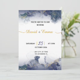 Tarjeta de invitación de boda de prestigio
